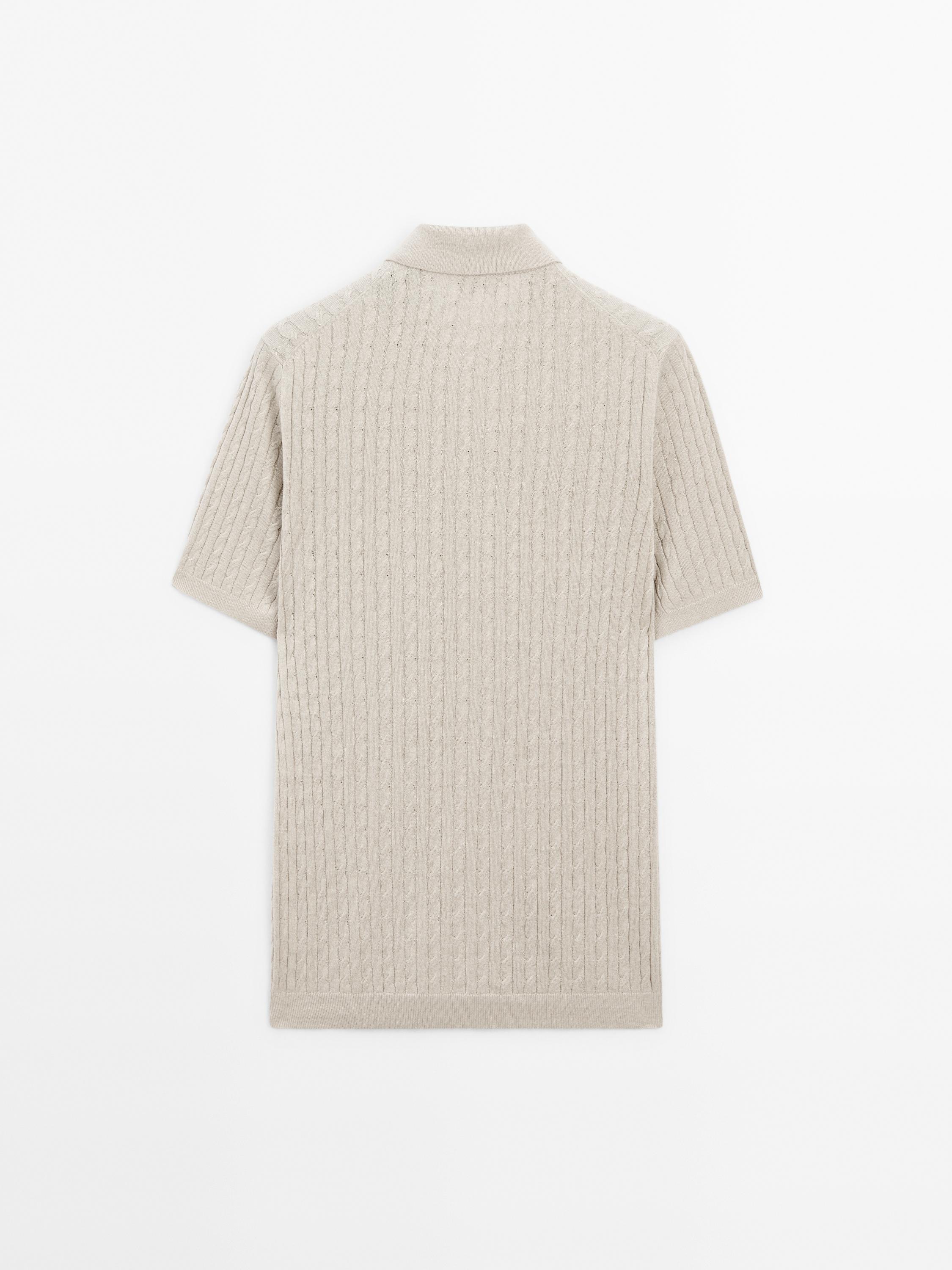 Cable-knit overshirt